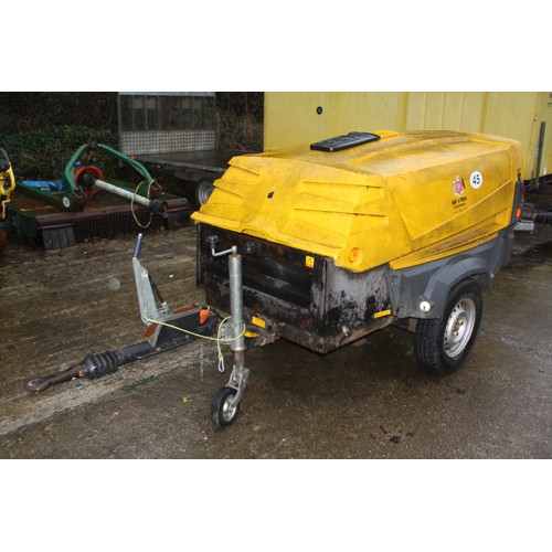 121 - Atlascopco XAS 67PE Compressor
Circa 2007
Approx 679 hours
VAT ON HAMMER @ 20%