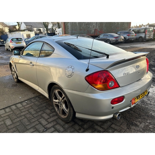 138 - PMN996R
Silver Hyundai Coupe V6 2656cc
First Registered 01.09.2004
Approx 79,000 miles
Auto Petrol