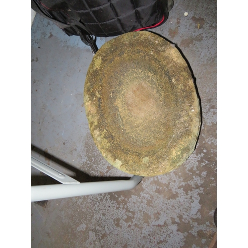 252 - Oval sandstone birdbath