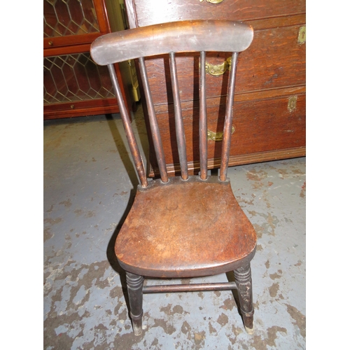 253 - Child's beech and ash spindle and bar back chair