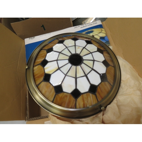 267 - Two Tiffany style ceiling shades in original boxes