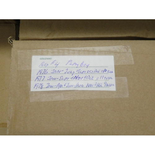 289 - Four boxes of Playboy magazines 70's, 80's 90's