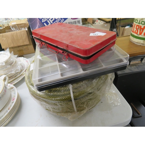 191 - Socket set, garden hose etc