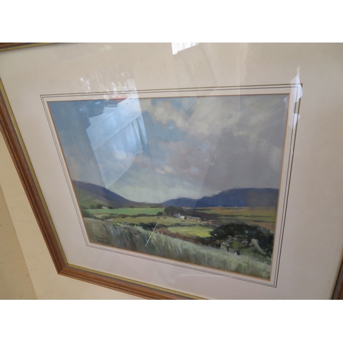 201 - David Byrne, Manx Landscape, oil on artboard, signed, 10x12ins, together with a print of Shepherd an... 