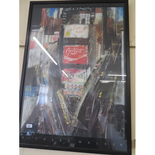 203 - Two Richard Walker posters - 'Civilisation' and 'Power of the City', framed, 40x30ins