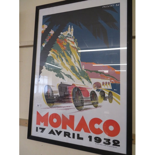 204 - Poster - Monaco 17 Avril 1932, framed, 40x30ins