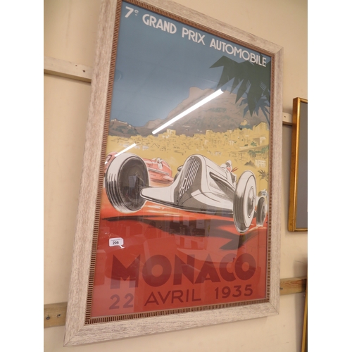 206 - 7e Grand Prix Automobile - Monaco 22 Avril 1935, framed poster, 40x30ins