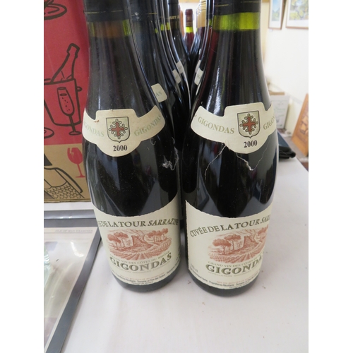 207 - Eight bottles Gigondas 2000 Cuvee De La Tour Sarrazine, no ullage