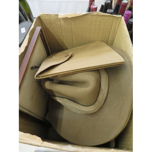 208 - Collection of Ghurkha hat, print, map case etc