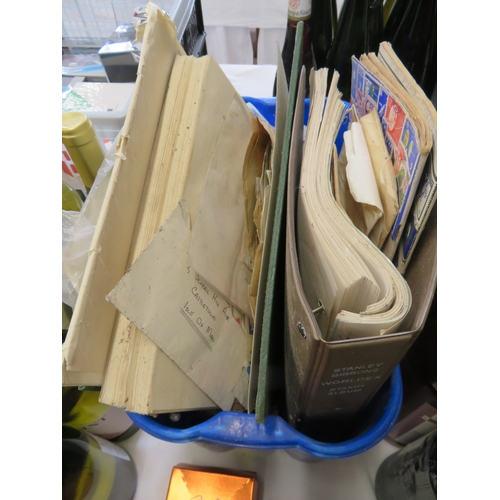 211 - Tub of albums of stamps