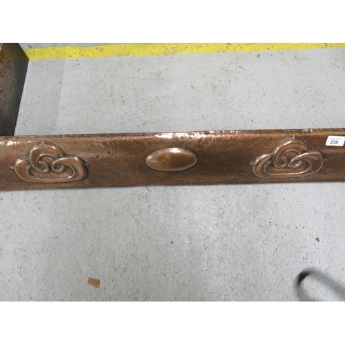 238 - Art Nouveau beaten copper fire kerb