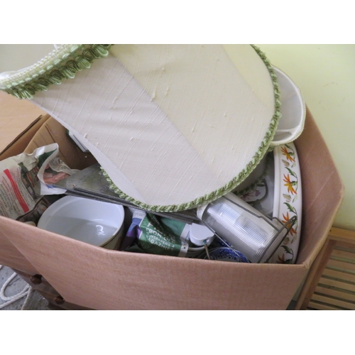 240 - Two boxes of kitchen crockery etc