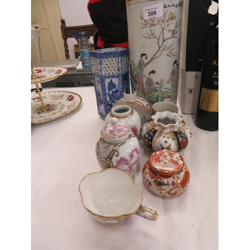 306 - Nine oriental porcelain items