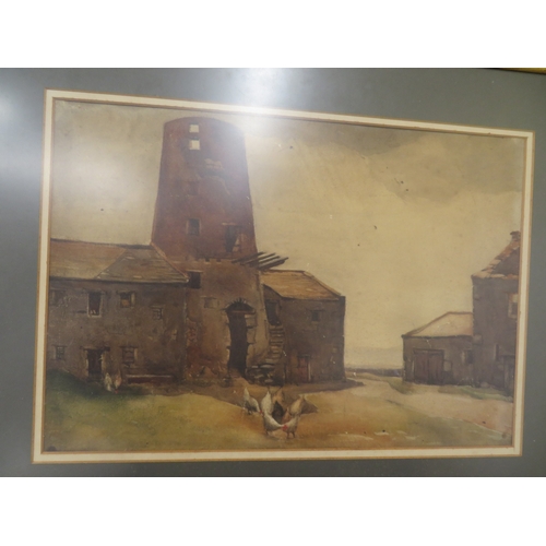 327 - Witches Mill, watercolour, 15x24ins