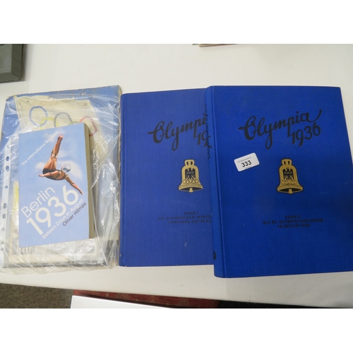 333 - Two interesting 1936 Olympic albums, complete with stickers, plus other ephemera