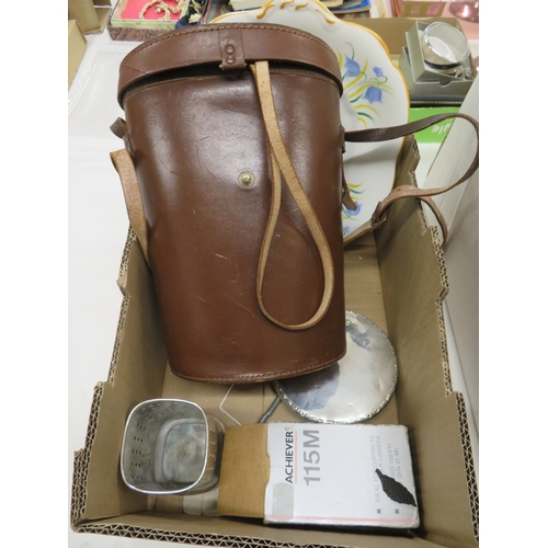 346 - Set of Barr and Stroud military binoculars, cased, plus silver backed handheld mirror and other item... 