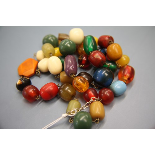 227 - Amber and Bakelite bead necklace