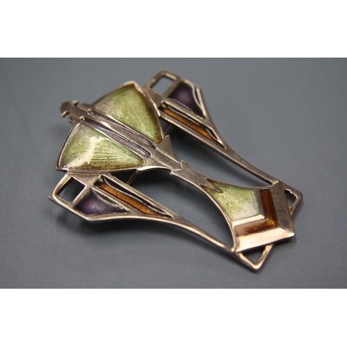 322 - Silver and enamel Art Deco style brooch