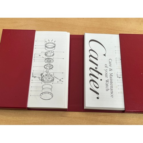 347 - Cartier ladies stainless steel tank wristwatch with cabochon sapphire to crown, number 607963UF, com... 