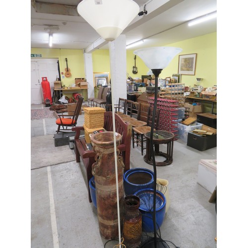 356 - Two floor standing lamps, plus a wall decoration