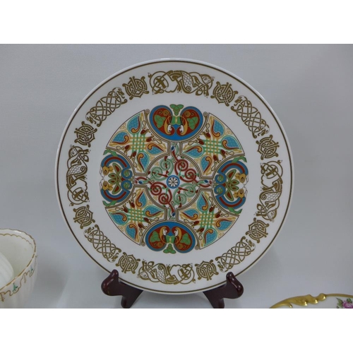 108 - Mixed floral patterned porcelain cabinet plates together with a Spode Lindisfarne plate, etc (12)