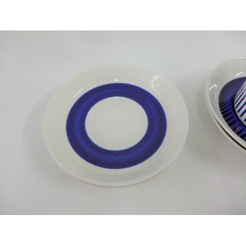 115 - Rorstrand 'Kadett' patterned blue and white coffee set, six place setting (12)