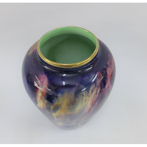 118 - Wilkinson's Oriflamme purple lustre vase, with printed backstamp, 20cm high