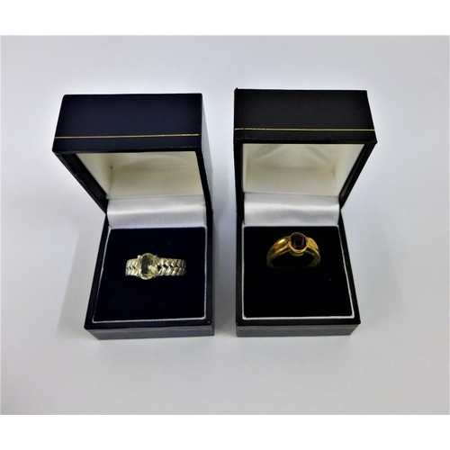 58 - 9 carat gold gemset dress ring together with a silver and yellow beryl set dress ring (2)