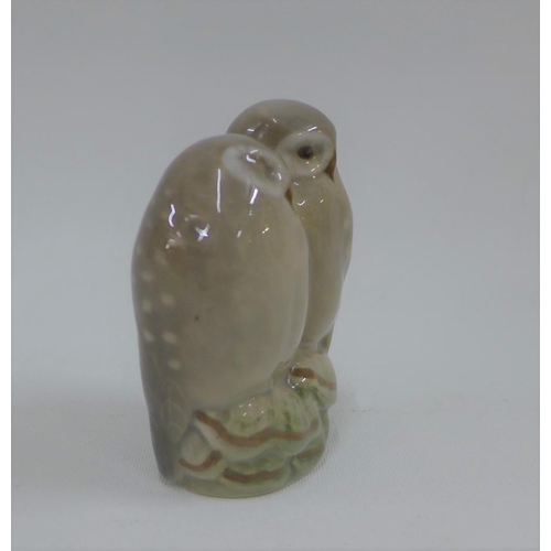 77 - Royal Copenhagen figure  group of two owls, with printed backstamp and numbered 1221, 8cm high