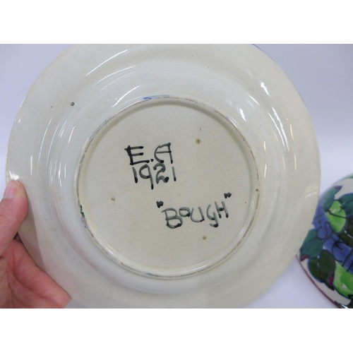 104 - Bough Scottish pottery muffin dish and cover with handpainted motto 'the Beggar wife ta me its gey a... 