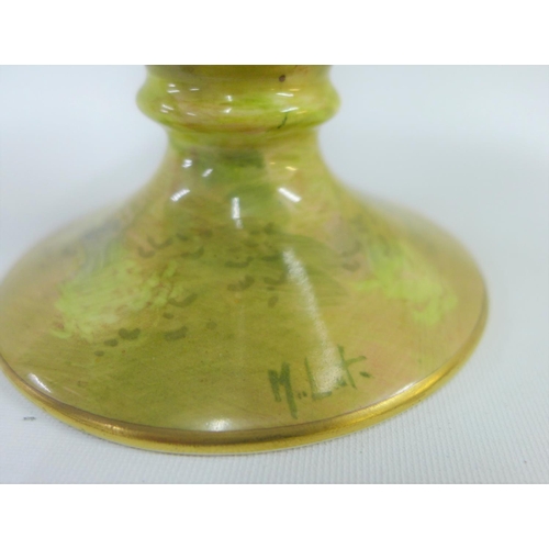 110 - Royal Wanton handpainted fruit pattern bowl and cover of conical form, signed with monogram LHT