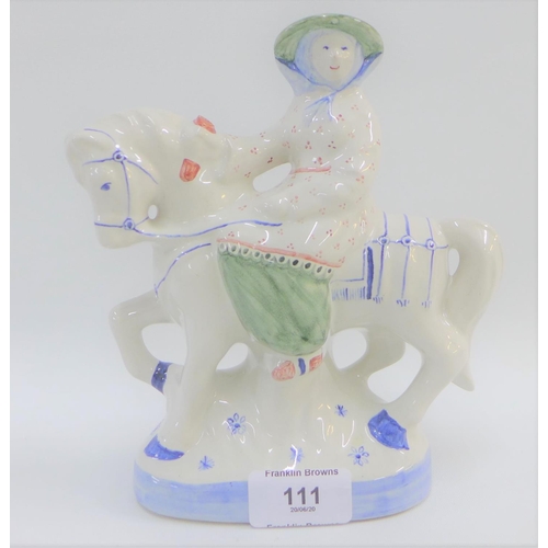 111 - Rye pottery Canterbury Tales Wife of Bath figure, 19cm high