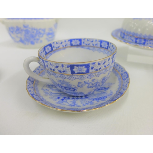 118 - late 19th / early 20th century transfer printed teaset with a chinoiserie pattern comprising six cup... 