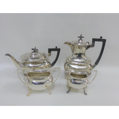 63 - Walker & Hall four piece Epns teaset (4)