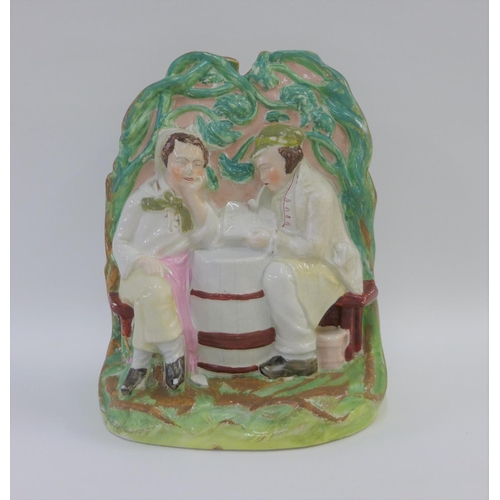 74 - Staffordshire flatback group, 22cm high