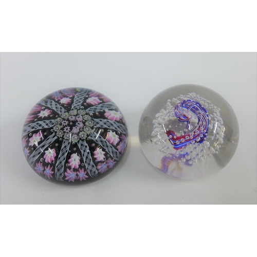 90 - Strathearn millefiore glass paperweight and another (2)