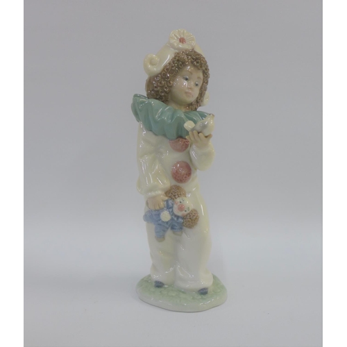 91 - Nao porcelain figure of a Clown, with printed backstamps, 20cm high