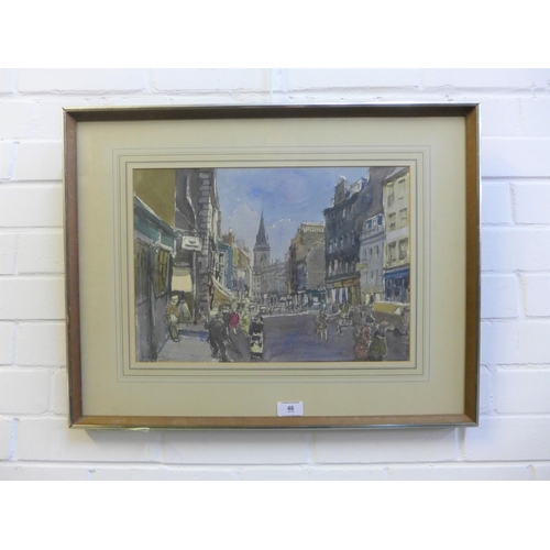 46 - Neilson,  Overgate - Dundee,  watercolour, signed,  in glazed frame, 40 x 30cm