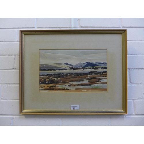 75 - Donald Murray,  Highland Mountain and Lock Scene,  watercolour, signed and dated '65,  in glazed fra... 