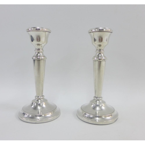 27 - Pair of silver desk candlesticks, Birmingham 1972, 13cm high (2)