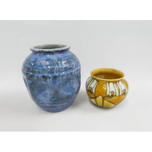 147 - Minton Ltd art pottery vase, with printed backstamp and No.47, together with a Candy Ware blue glaze... 