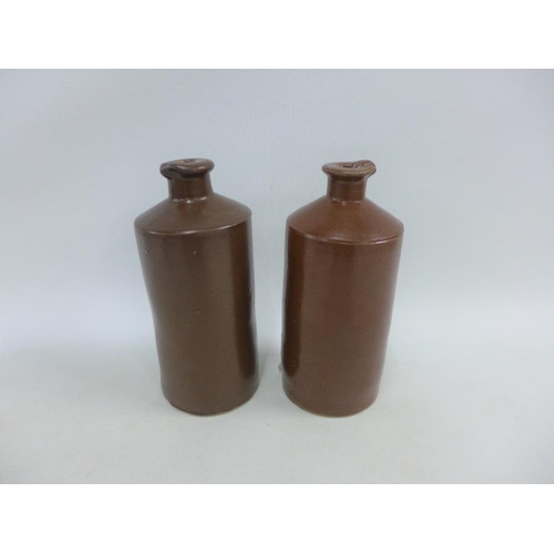 154 - A pair of brown salt glazed gin flasks, 24cm high (2)