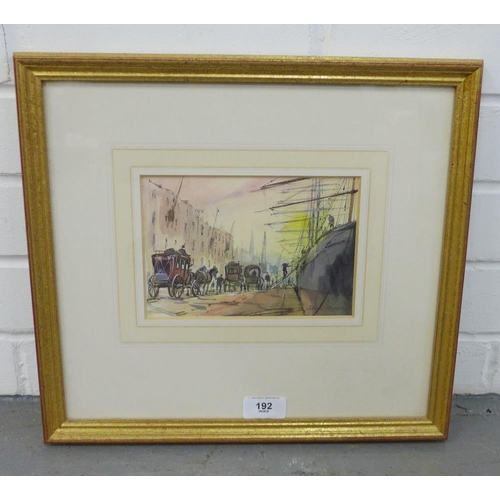 192 - Peter Knox,  Sailing Day,  Watercolour, signed,  in glazed frame, 18 x 12cm