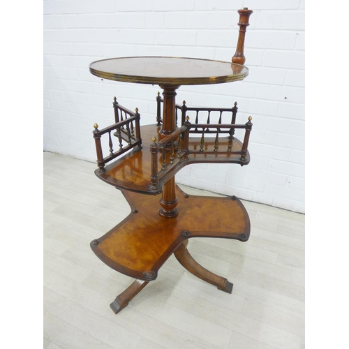 234 - 19th century mahogany combination occasional table and revolving bookcase with baluster column and t... 