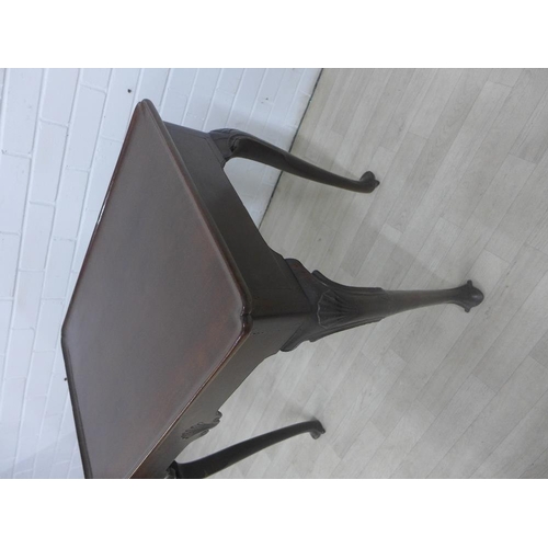 235 - Mahogany side table with rectangular top with shell carved frieze and cabriole  legs, 74 x 80cm