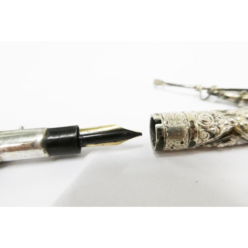 24 - The Swan fountain pen, stamped Sterling