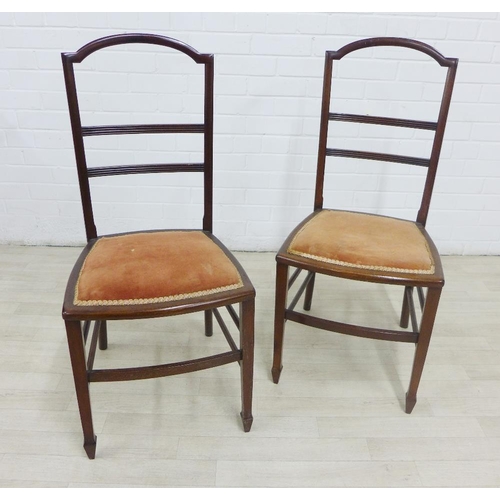 243 - Pair of mahogany side chairs with upholstered seats, 94 x 42cm (2)