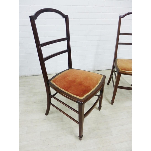 243 - Pair of mahogany side chairs with upholstered seats, 94 x 42cm (2)