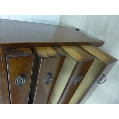 261 - 19th century mahogany chest with four long drawers, 93 x 97cm