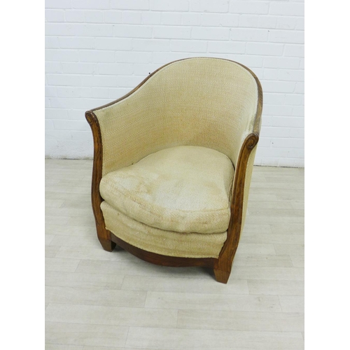 267 - Upholstered bedroom armchair, 76 x 64cm